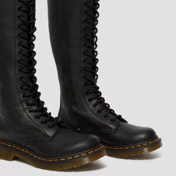 1B60 VIRGINIA LEATHER KNEE HIGH BOOTS DR MARTENS